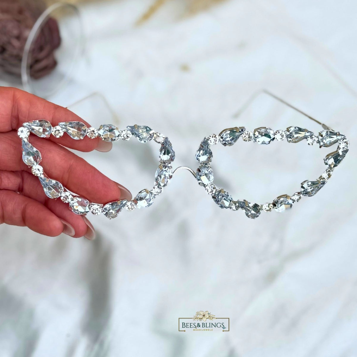 Party Wear Crystal HeartStatement  Facelets