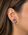 Wine Gunmetal Statement Floral EarCuff