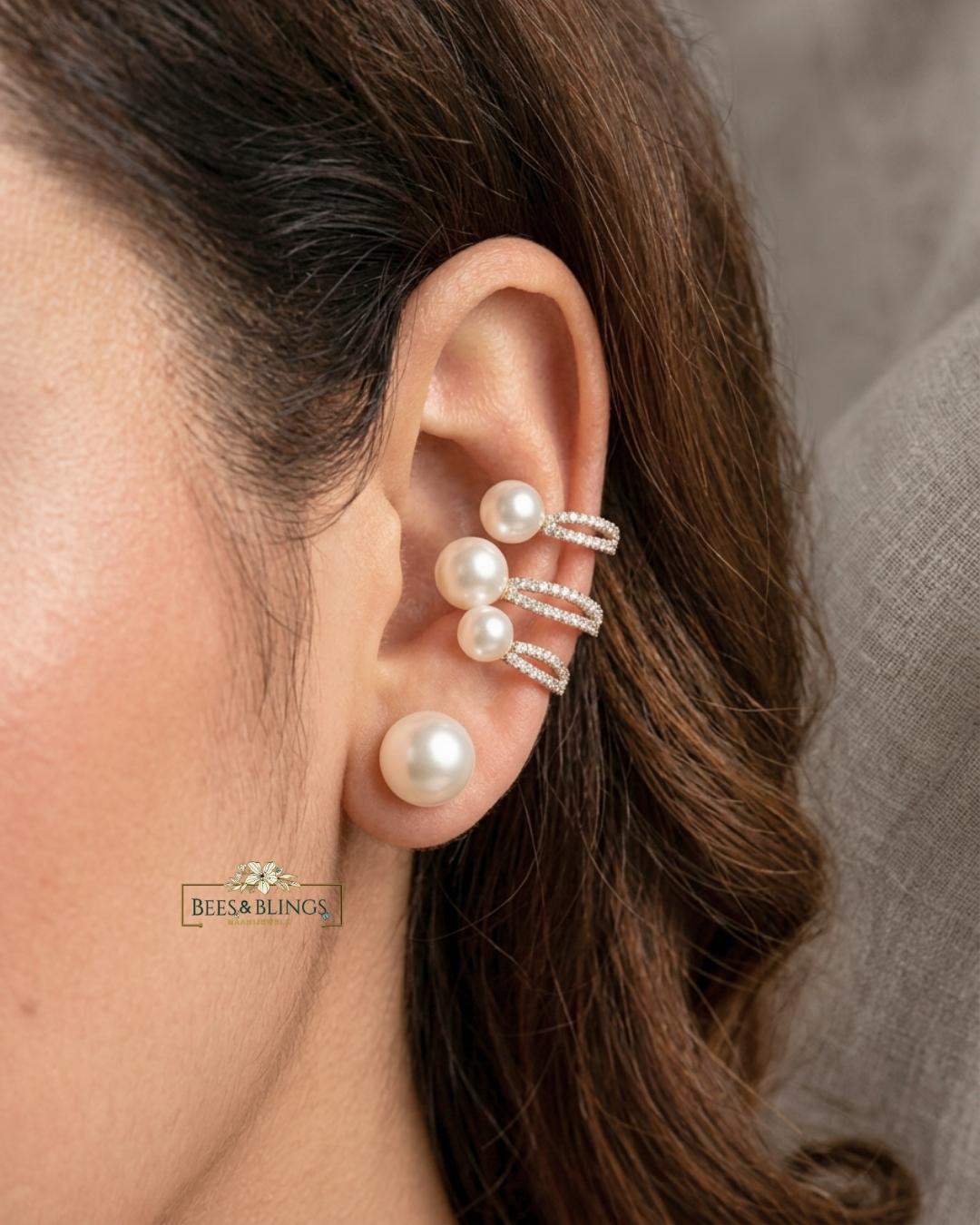 Golden Pearl & Crystal Ear climbers