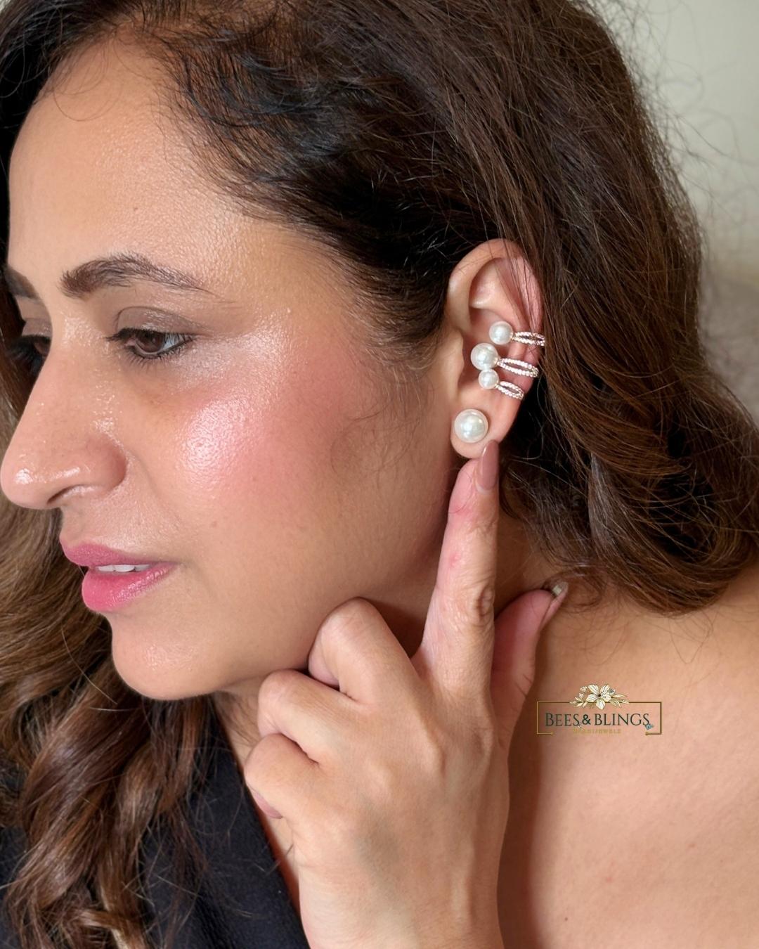 Golden Pearl & Crystal Ear climbers