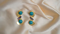 Turquoise Gold-Plated Statement Earrings