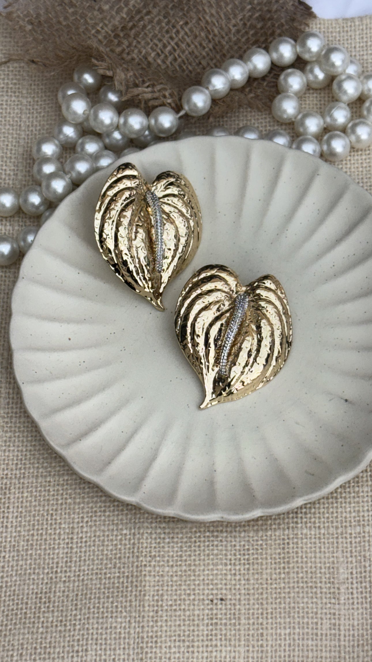 gold plated statement earring