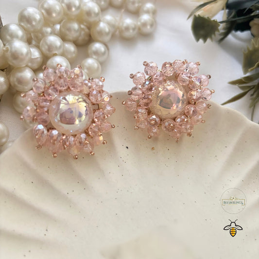 pink pearl noura stud earrings