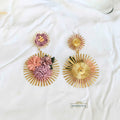 Handcrafted Pink Flower Earrings
