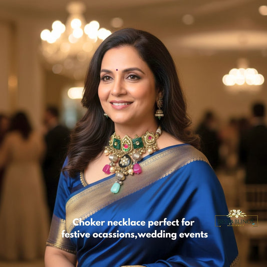 Ethnic-kundan-Choker-necklace (Ras Rasiya )