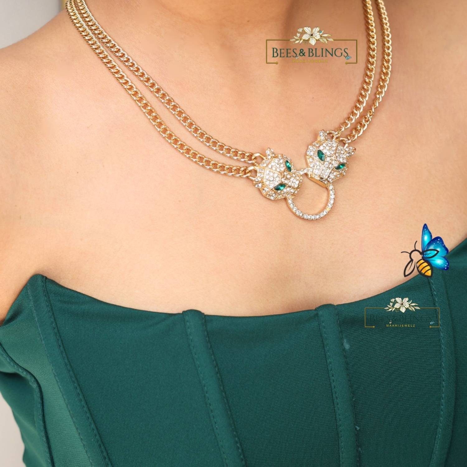 Gold-Panther-Head-Statement-Necklace