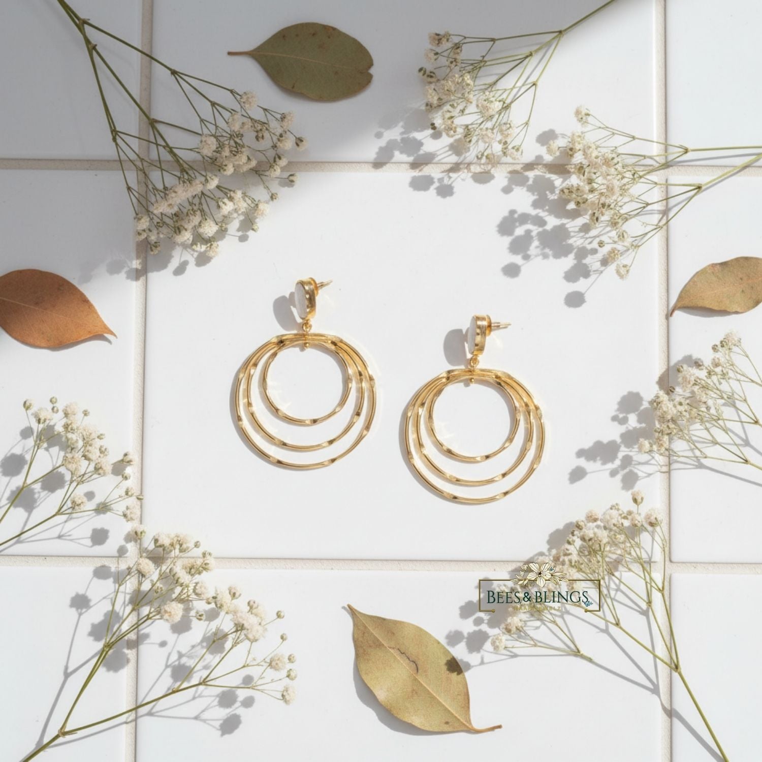 Gold-Plated-Hoop-Statement-Earrings