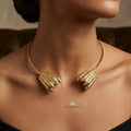 Gold Leaf Statement Collar Necklace