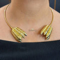 Gold Leaf Statement Collar Necklace