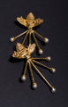 Gold Bee Pearl Drop Statement Earrings