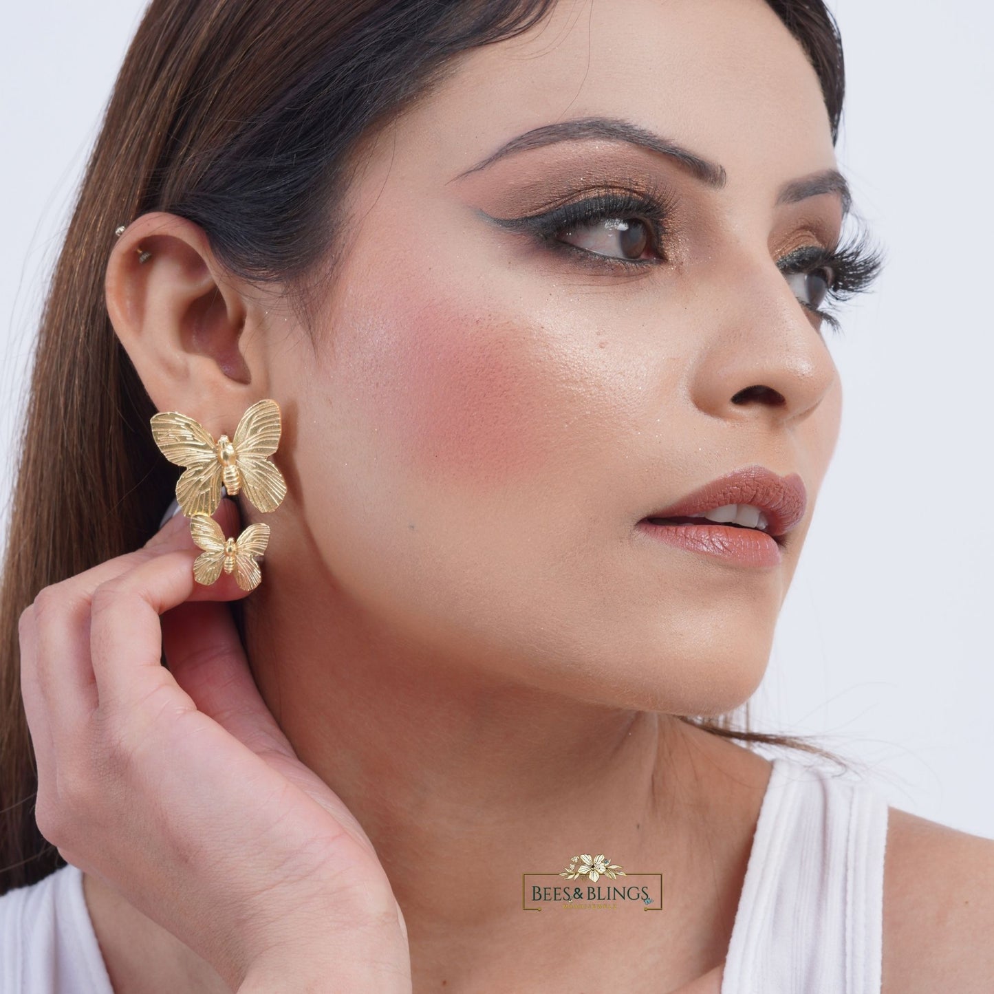 Golden-Butterfly-Statement-Stud-Earrings