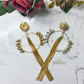 Golden-Rhinestone-tassel-Hoop-Statement-Earrings