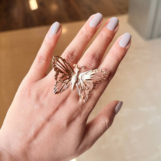 Golden-butterfly-statement-ring