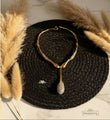 Golden-crystal-drop-necklace