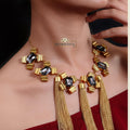 Golden -black -party-statement-necklace 