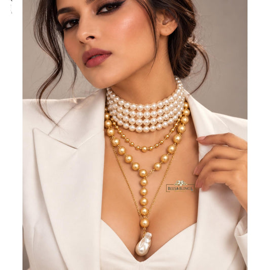 Golden_Layered_pearl_necklace