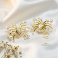 Golden Pearl Statement Earrings