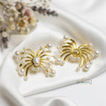 Golden Pearl Statement Earrings
