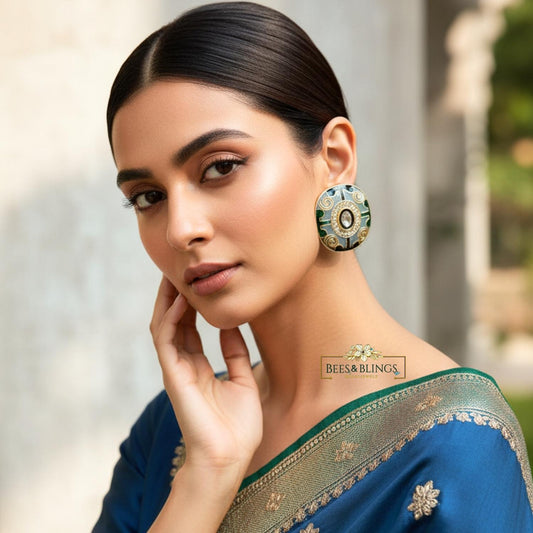 Grey-Enamel-Statement-Stud-Earrings