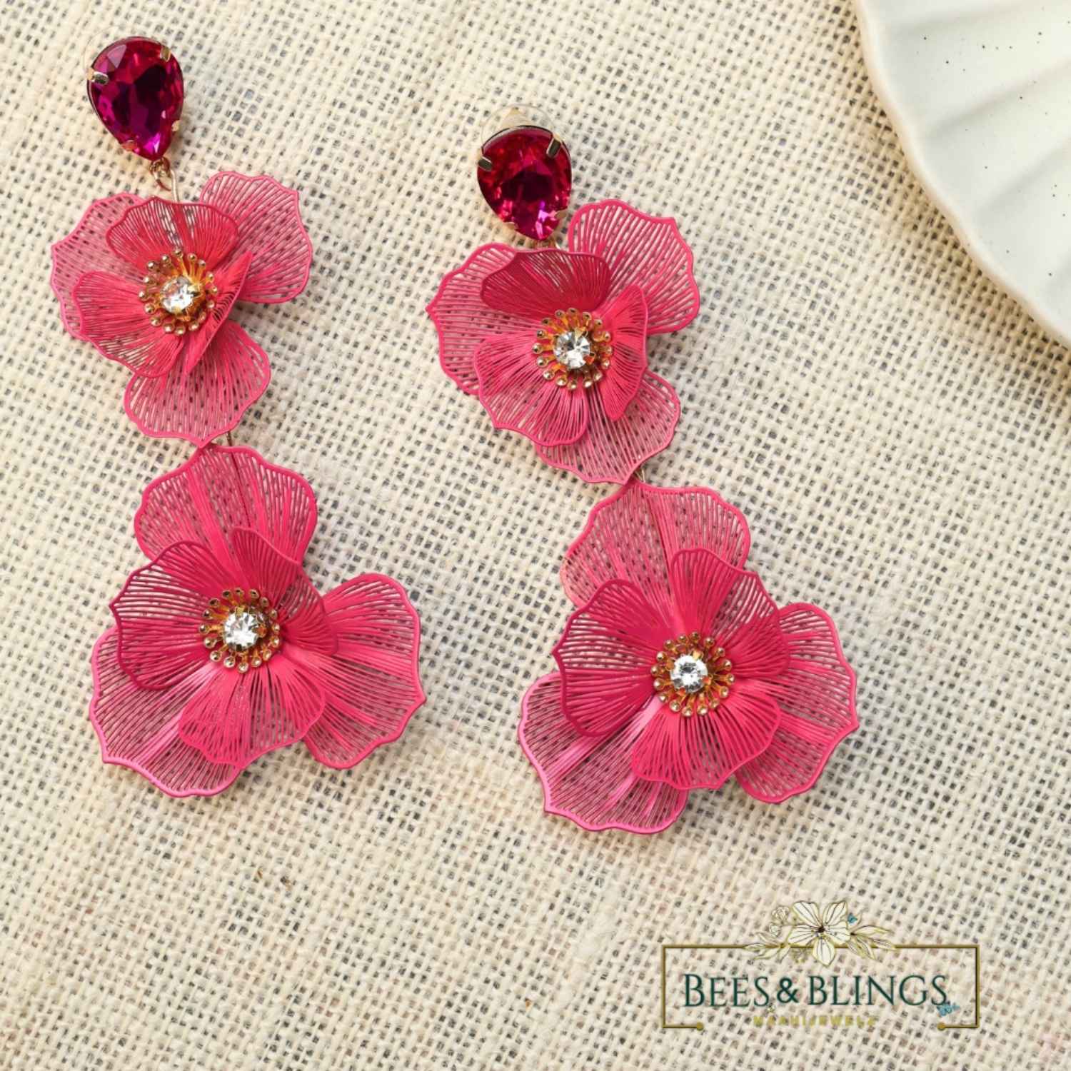HotPinkFloralStatementEarrings01