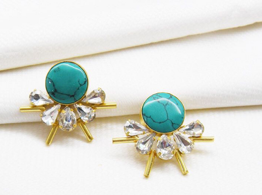 TURQUOISE-SPYKES-STUDS-EARRINGS