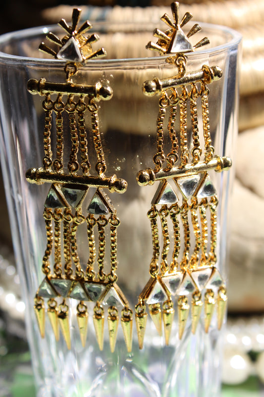 golden kundan tassel earrings