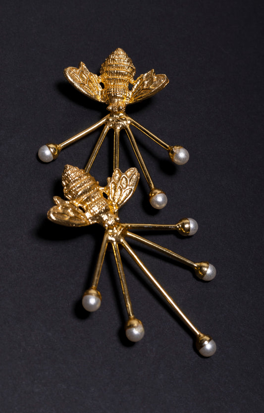 goldplated spyke statement earrings