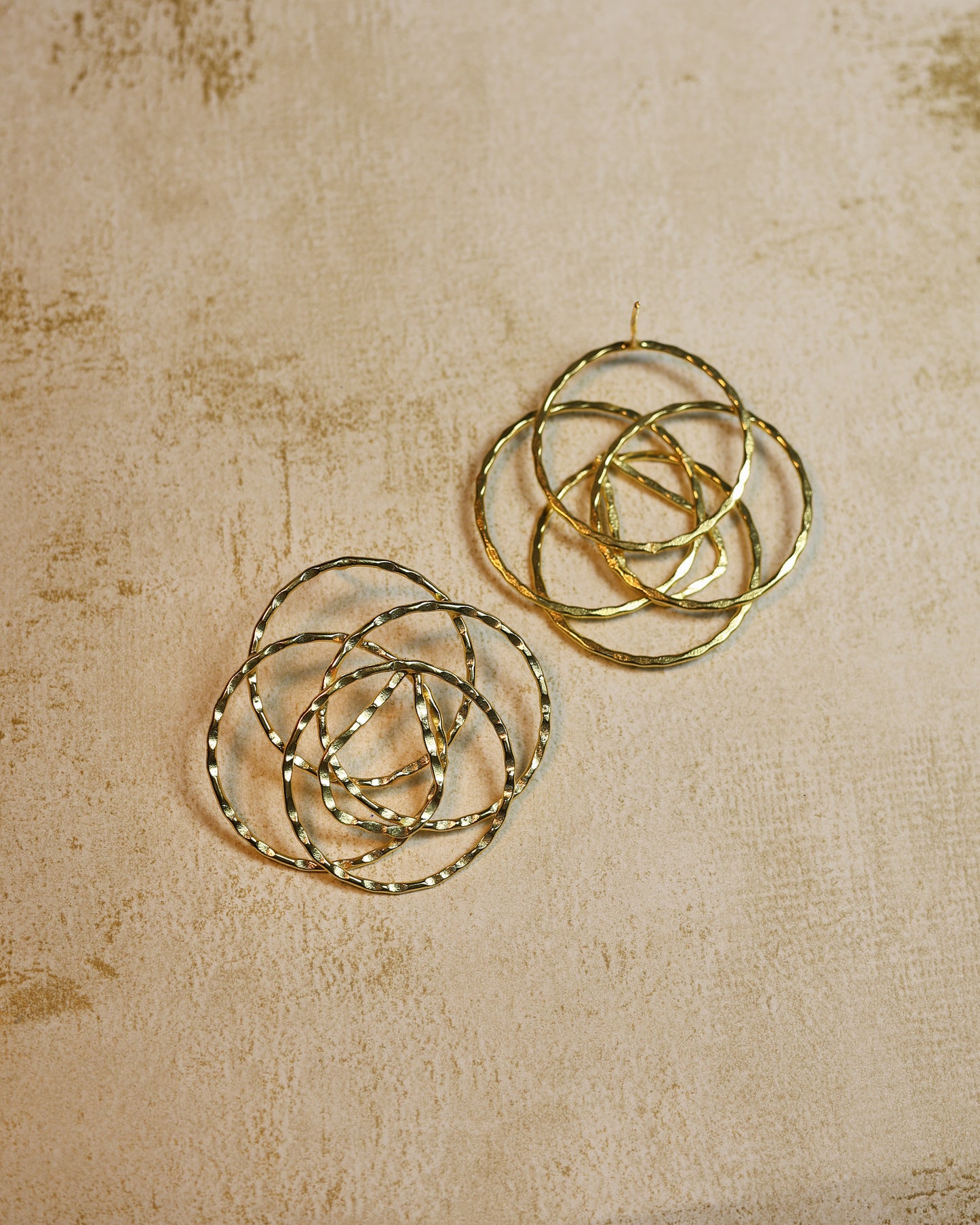 golden circular hoop earrings