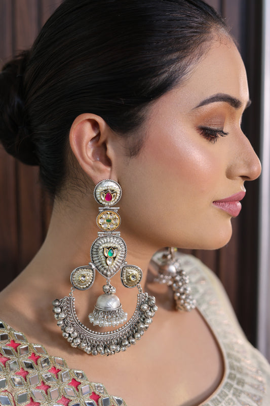 SILVER-MADHURI PREMIUM-BRASS JHUMKAS