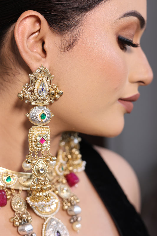 GOLD & SILVER-AAFREEN PREMIUM-BRASS JHUMKAS