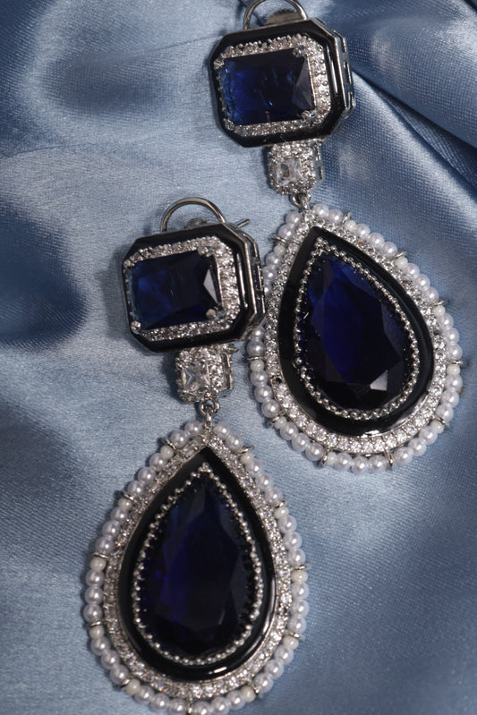 blue ad drop earrings