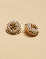 golden ghungroo stud statement earrings