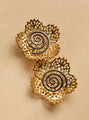 Golden blossom statement studs