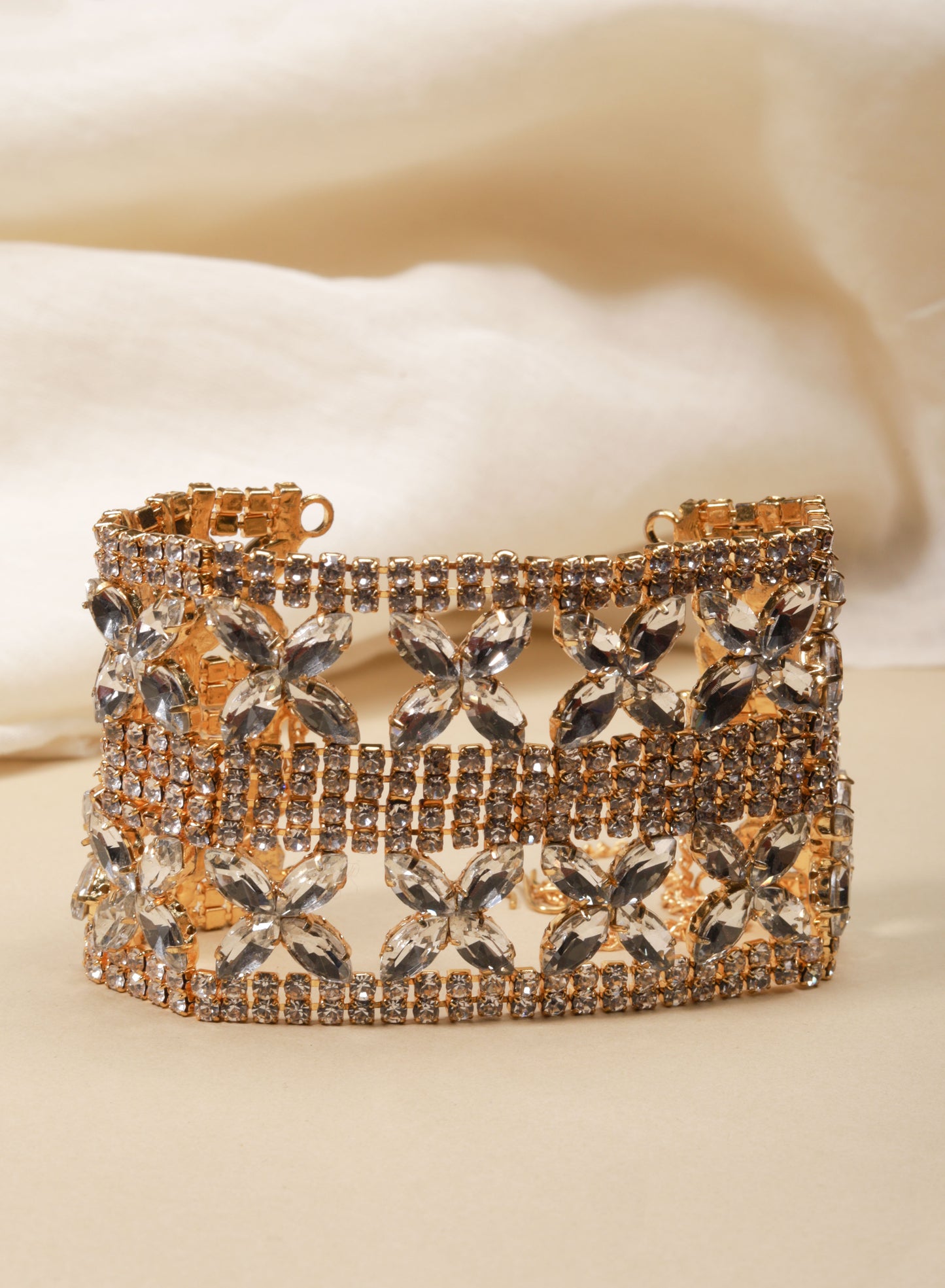 Golden-crystal-partywear-chokernecklace