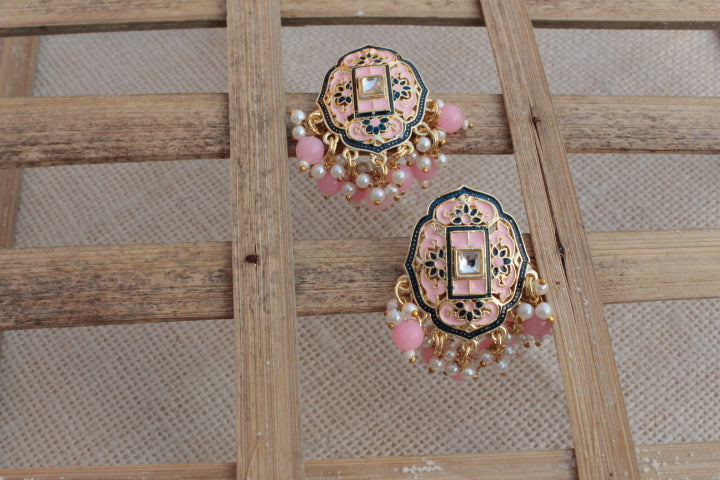 kundan ethnic stud earrings