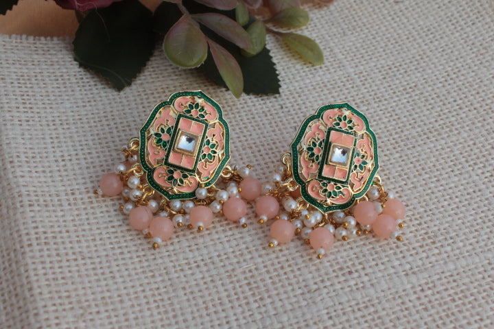 kundan ethnic stud earrings