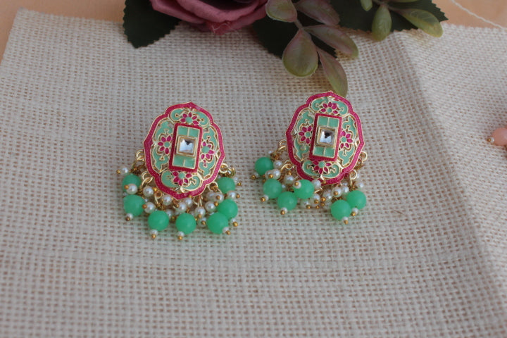 kundan ethnic stud earrings