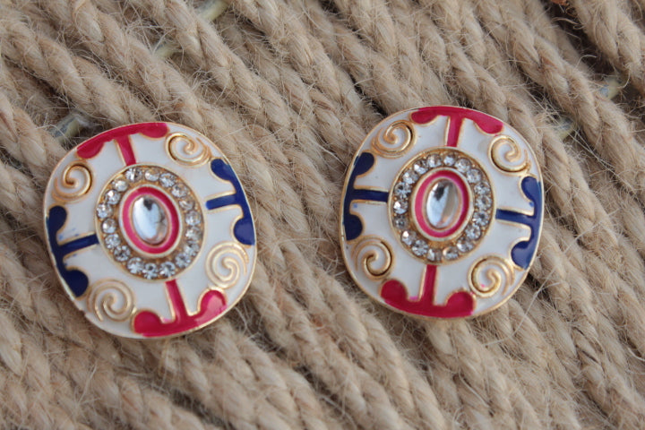 pink ethnic Stud Earrings