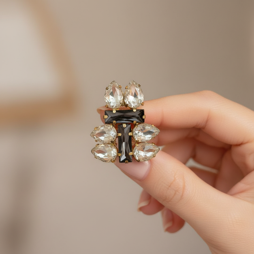 golden stone statement ring