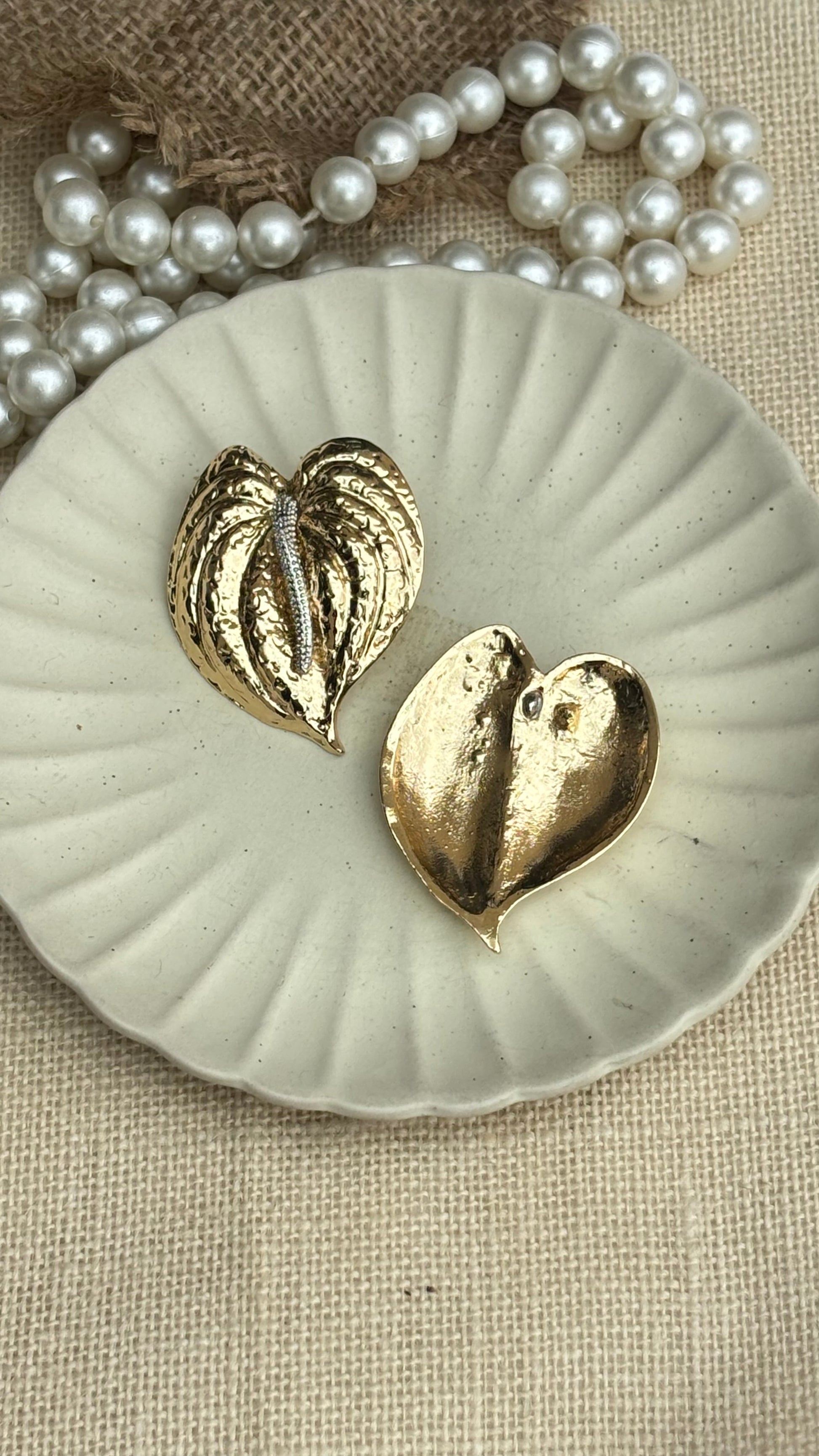 gold plated statement earring