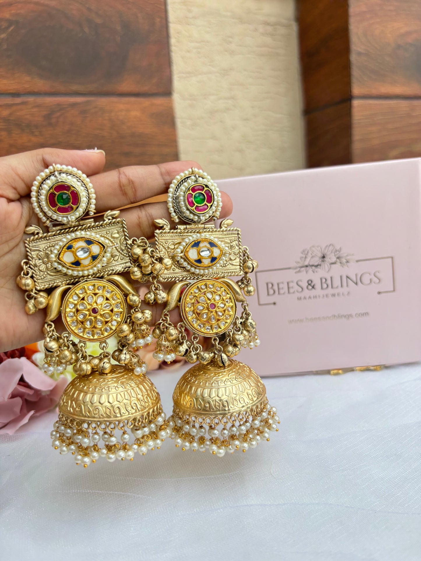 golden-maharani-brass-jhumkas