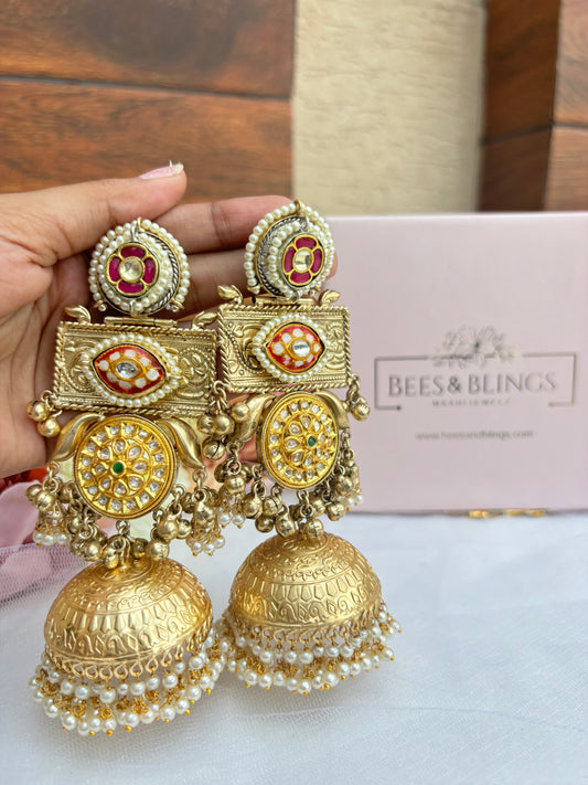 golden-maharani-brass-jhumkas