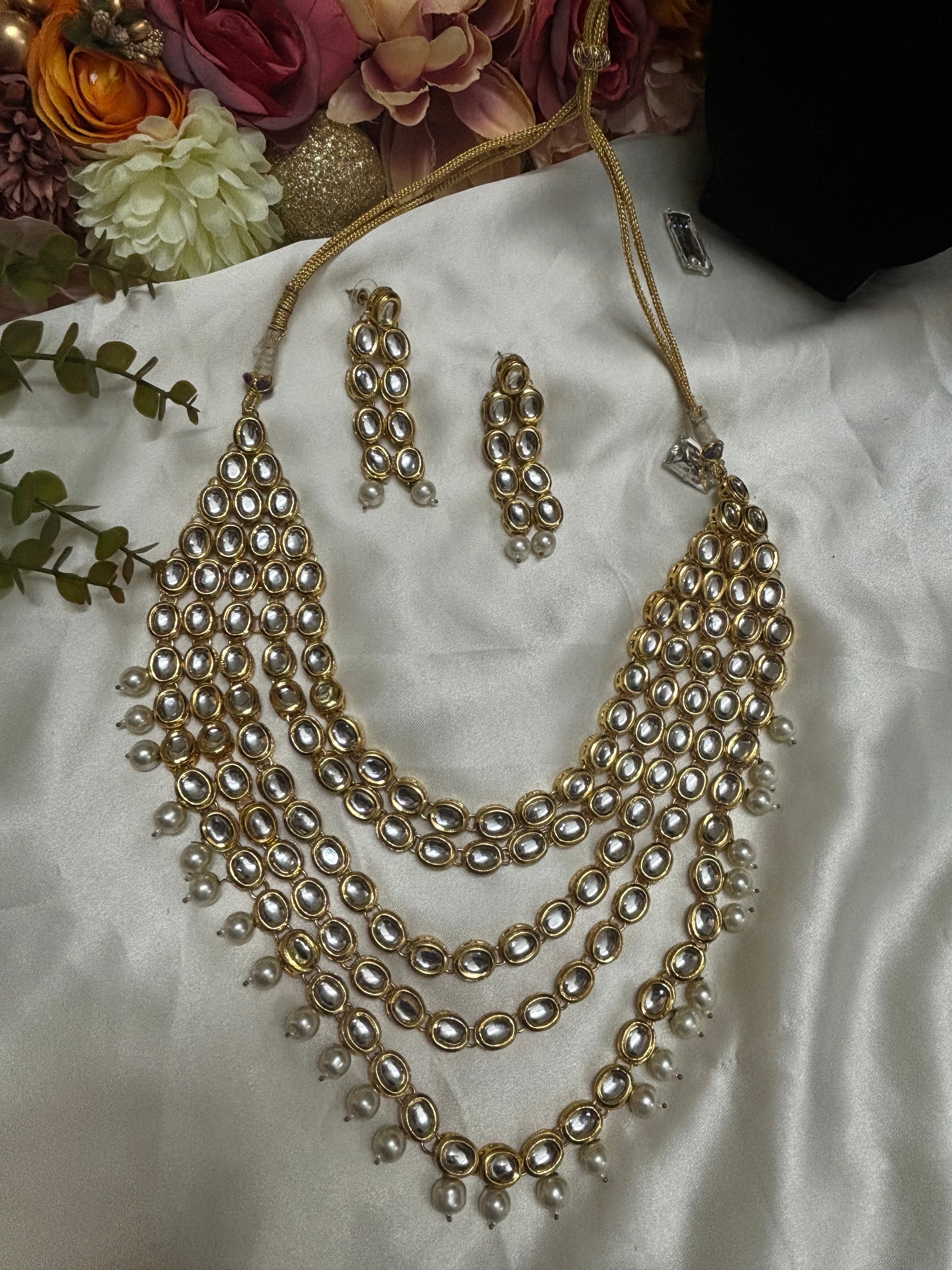 Layered kundan necklace hotsell