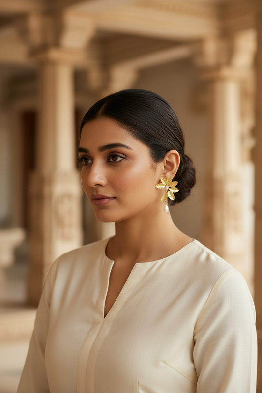 goldplated-floral-stud-earrings