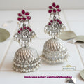 Silver Oxidised Wedding Jhumkas