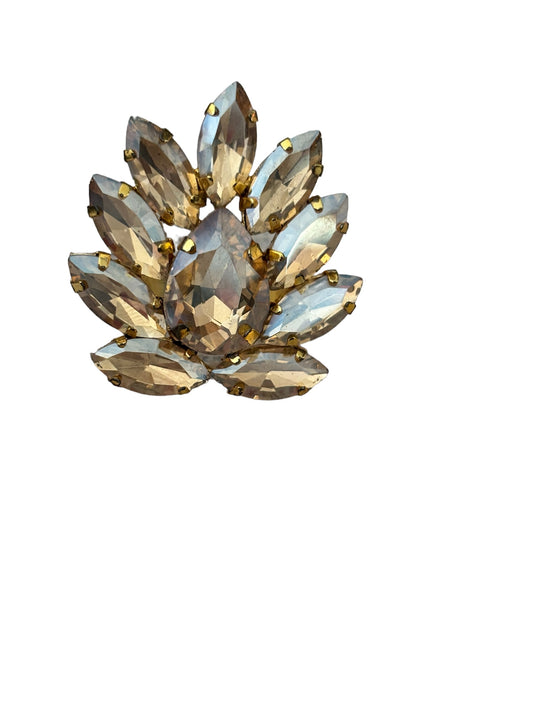 golden floral statement ring