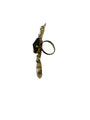 Gold Plated Black Stone Leaf Ring