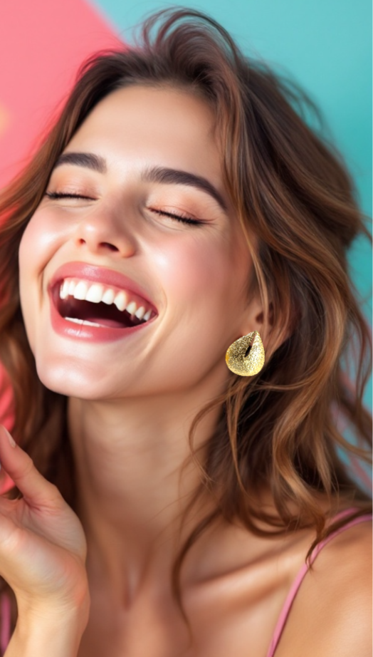 GOLDPLATED-PANSHAPE-STATEMENT-STUD-EARRINGS