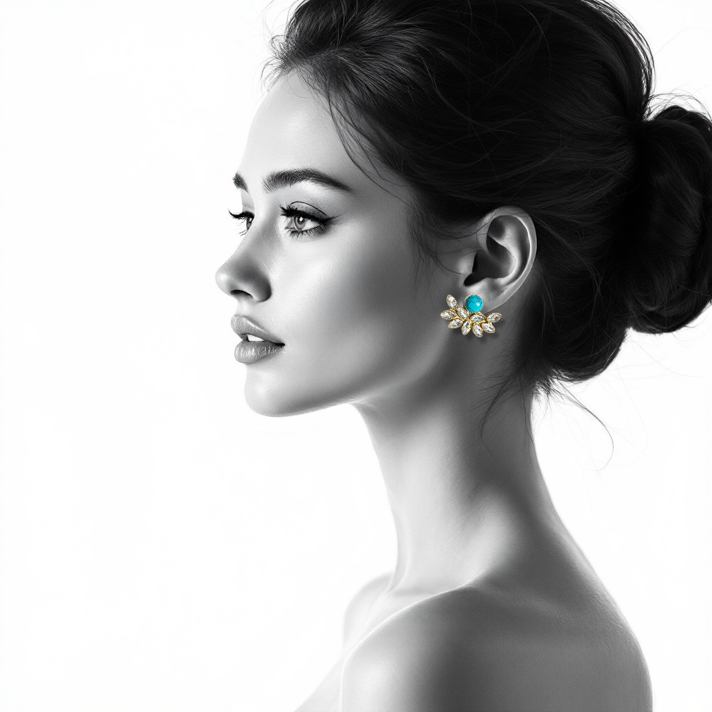 ferozi kundan studs earrings