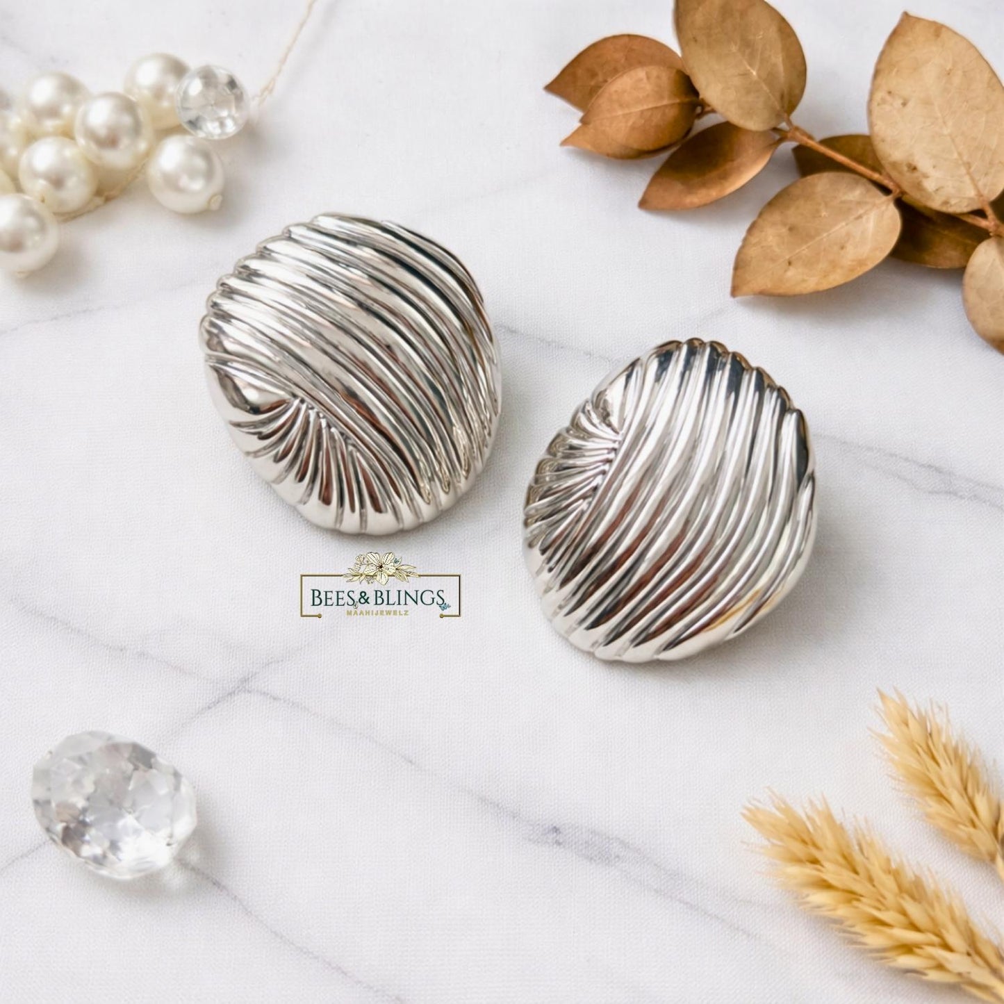 Silver-Statement-studs-Earrings